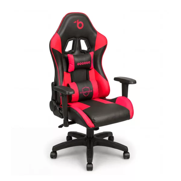BeMaDa gamer szék fejtámlával és deréktámasszal, piros, 72 x 52 cm / 50 x 44 cm