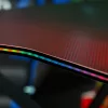 BeMaDa gamer asztal RGB LED-del, USB-vel, pohártartóval, fejhallgató tartóval, 120 x 60 x 75 cm fekete