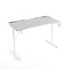 BeMaDa gamer asztal RGB LED-del, USB-vel, pohártartóval, fejhallgató tartóval, fehér 120 x 60 x 75 cm