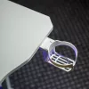 BeMaDa gamer asztal RGB LED-del, USB-vel, pohártartóval, fejhallgató tartóval, fehér 120 x 60 x 75 cm
