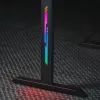 BeMaDa gamer asztal RGB LED-del, USB-vel, pohártartóval, fejhallgató-tartóval, fekete