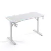 BeMaDa gamer asztal RGB LED-del, USB-vel, pohár- és fejhallgató-tartóval, 120 x 60 x 75 cm, fehér