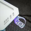 BeMaDa gamer asztal RGB LED-del, USB-vel, pohár- és fejhallgató-tartóval, 120 x 60 x 75 cm, fehér