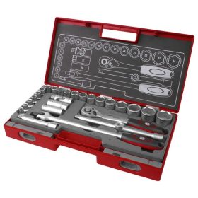   FORTUM dugókulcs klt. 1/2', 27db, 61CrV5 mattkróm; FORTUM