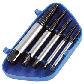   törtcsavar kiszedő klt., műanyag dobozban ; 5db, (3.5, 4.5, 6, 8, 10.5mm)