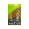 EXTOL CRAFT fémcsigafúró klt. HSS TITÁN bevonatú; 13db, 2-8mm, (műanyag dobozban)