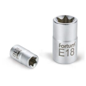  FORTUM dugófej, torx, 1/2", 61CrV5 mattkróm, 38mm hosszú; E14 FORTUM