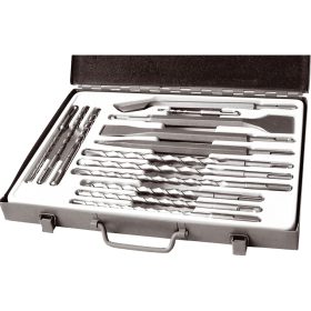   EXTOL PREMIUM betonfúró és véső klt. SDS PLUS; 14db, 5/110mm, 6,8,10/160mm, 8,10,12/210mm, 10,12,14/260mm, lapos 20,40, hegyes,