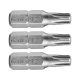 FORTUM behajtóhegy TORX, 3 db, S2 acél; T 20×25mm, bliszteren