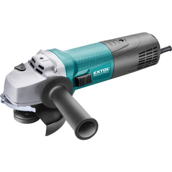 EXTOL INDUSTRIAL sarokcsiszológép 125mm 1400W, szabályozható fordulatszám, lágy indítás, terhelésnél konstans fordulatszám, papí