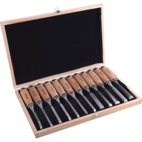   EXTOL PREMIUM fafaragó készlet ; 12db, fanyelű, dobozban, Cr.V., HRC 58-60