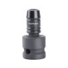 FORTUM adapter, impakt 1/4' BIT-ek gépi befogásához, 1/2' gépi befogás, gyorskioldóval, CrMoV, hossz: 49 mm