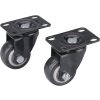 EXTOL PREMIUM készülékgörgő 2 db, önbeálló, fekete PVC, golyóscsapággyal, 40mm, max, teherbírás: 30 kg/db