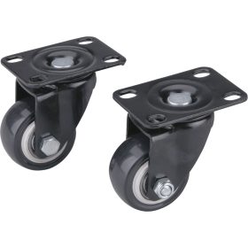   EXTOL PREMIUM készülékgörgő 2 db, önbeálló, fekete PVC, golyóscsapággyal, 40mm, max, teherbírás: 30 kg/db