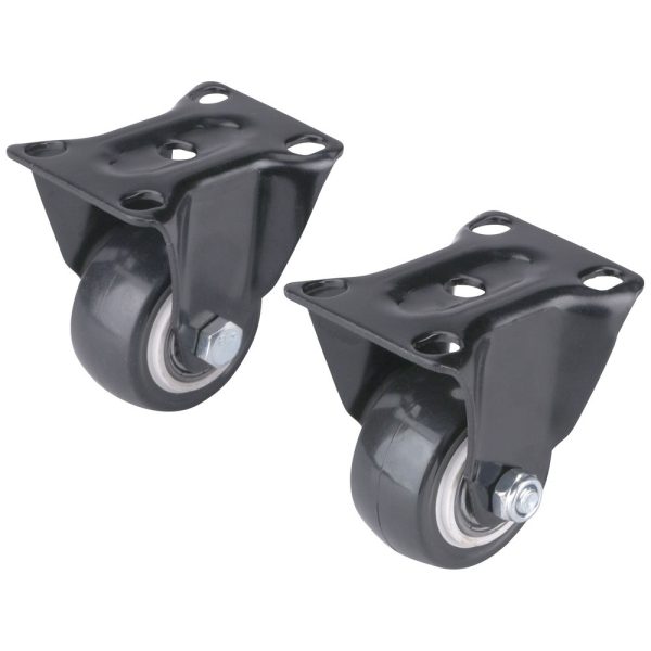 EXTOL PREMIUM készülékgörgő 2 db, fix, fekete PVC, 40mm, max, teherbírás: 30 kg/db