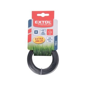   EXTOL PREMIUM damil szegélynyíró géphez 2,0 mm, négyszög keresztmetszetű, fekete közép/dual power, 15m