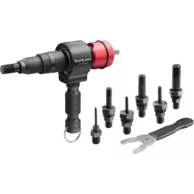   FORTUM adapter klt. fúrógéphez, POP-NUT szegecsanyákhoz, 6 db, M3-M4-M5-M6-M8-M10-M12; 8 mm (5/16') hatszög befogás, FORTUM