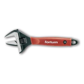   FORTUM állítható villáskulcs BW sorozat, 22,5 fok,61CrV5; gumírozott markolat, 212mm, / 8', foszfátozott, 0-38mm tartomány