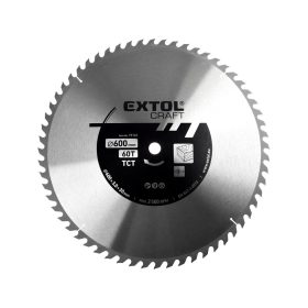   EXTOL CRAFT körfűrészlap, keményfémlapkás, 600×30mm(lyuk átm), T60; 3,8 mm lapkaszélesség, max. 2.500 ford/perc