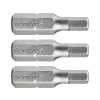 FORTUM behajtóhegy HEX, 3 db, S2 acél; H 4×25mm, bliszteren