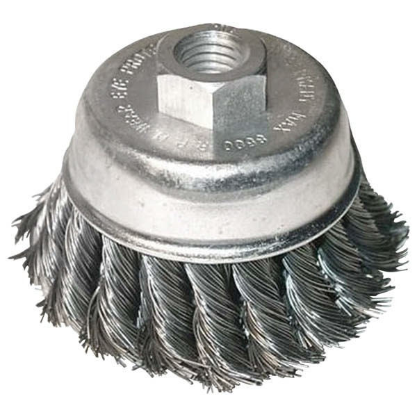 EXTOL CRAFT drótcsiszoló fazékkefe sodort szálú ; sarokcsiszolóhoz, M14×2 két soros, 80mm, max. 12500 ford/perc