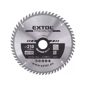   EXTOL PREMIUM körfűrészlap, keményfémlapkás, 200×30mm(lyuk átm), T24; 3,2mm lapkaszélesség, max. 7000 ford/perc