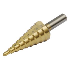   EXTOL CRAFT lépcsős fémfúró, 15 lépcsős; (4-32mm, 2mm lépcsők), befogás: 10mm, max. 5mm vastag anyagokhoz, TiN bevonat