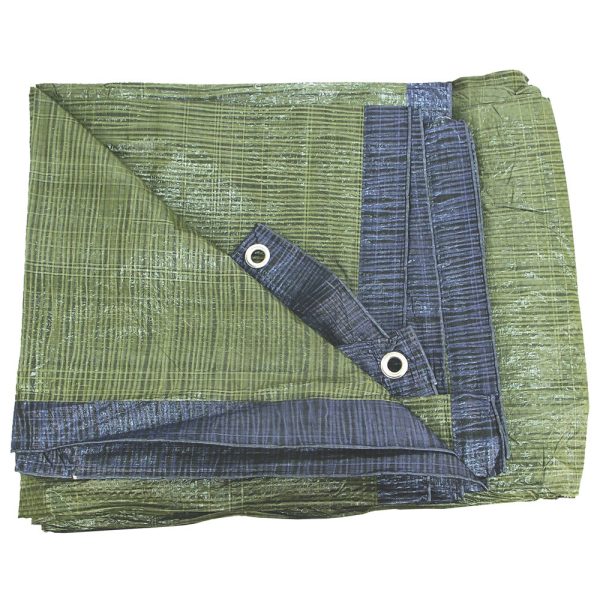 EXTOL CRAFT takaróponyva, vízálló, de nem UV álló; 5×6m névleges méret, valós méret: 4,8×5,9m, PE, STANDARD, lefűző lyukak