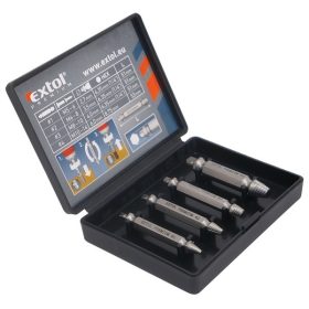   EXTOL PREMIUM törtcsavar kiszedő klt. 4db (2,7-3,5-4,0-6,0 mm)×51mm, HSS