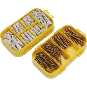   EXTOL CRAFT forgácslapcsavar és műanyag tipli klt,; 170db, műanyag tároló dobozban