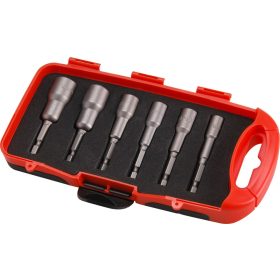   EXTOL PREMIUM behajtó klt. hatlapfejű csavarhoz 6db, 6-13mm (6-7-8-10-12-13mm), 65mm hossz, 1/4' hatszög befogás, mágneses, Cr.V