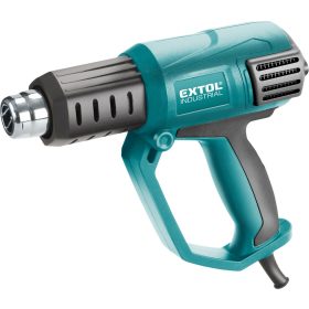   EXTOL INDUSTRIAL hőlégfúvó, 2000W két fokozatú, 1000W/2000W, 50/650°C, 250/500 L/perc, kofferban, tartozékokkal