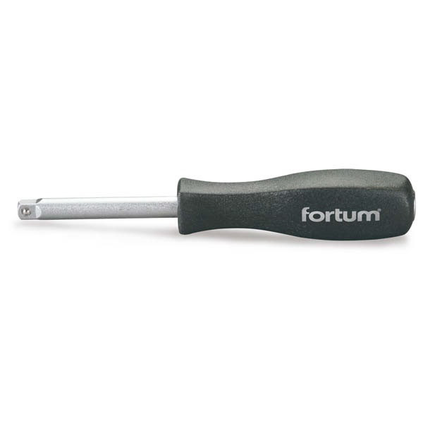 FORTUM csavarhúzó markolat dugófejekhez, 1/4', 150 mm; racsnis karral hajtható FORTUM