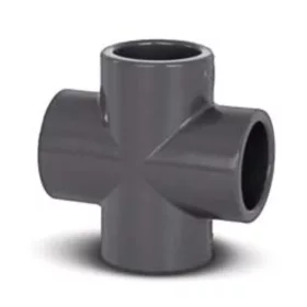   PVC Cross Fitting, 50 mm - kereszt idom, PVC csőrendszerekhez