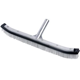   45 cm-es rozsdamentes acél felsőrészű hajlított fal- és aljzattisztító kefe, fekete