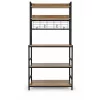 ModernHome konyhai polcos állvány 84 cm, 6 szintes, kampókkal, loft, világos tölgy