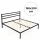 ModernHome fém ágy 190x200 cm, ágyráccsal és fejtámlával, fekete, minimalista