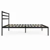 ModernHome fém ágy ágyráccsal és fejtámlával, 135x190 cm, fekete