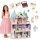 ECOTOYS Bella Castle fa babaház 4 szinttel, 5 szobával, 15 bútorral