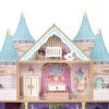 ECOTOYS Bella Castle fa babaház 4 szinttel, 5 szobával, 15 bútorral