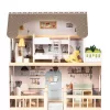 ECOTOYS Laura fa babaház, 3 emelet, 5 szoba, 15 bútorral