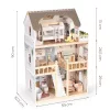 ECOTOYS Laura fa babaház, 3 emelet, 5 szoba, 15 bútorral