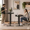 ModernHome elektromos íróasztal, állítható magasságú, 140x60 cm, 72-118 cm, fekete