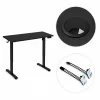 ModernHome elektromos íróasztal, állítható magasságú, 140x60 cm, 72-118 cm, fekete