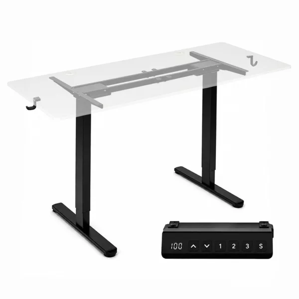 ModernHome elektromos íróasztalváz, magasságállítható 72-120 cm, max. 160 cm asztallaphoz, fekete
