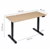 ModernHome elektromos, magasságállítható íróasztal 140x60 cm, 72-118 cm, világos tölgy