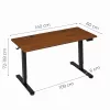 ModernHome elektromos állítható magasságú íróasztal 140x60 cm, 72-118 cm, sötét tölgy