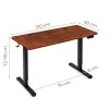 ModernHome elektromos állítható magasságú íróasztal 120x60 cm, 72-118 cm, tölgy