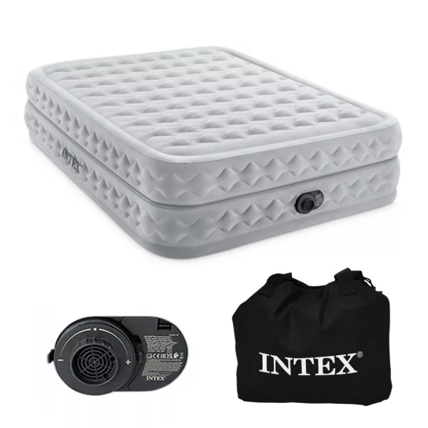INTEX 64490 kétszemélyes felfújható matrac beépített elektromos pumpával 203x152x51 cm