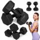MOVEPRO hatszögletű kézisúlyzó szett 2x3 kg fekete fitnesshez